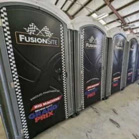 Rental toilets and porta potties at an event
