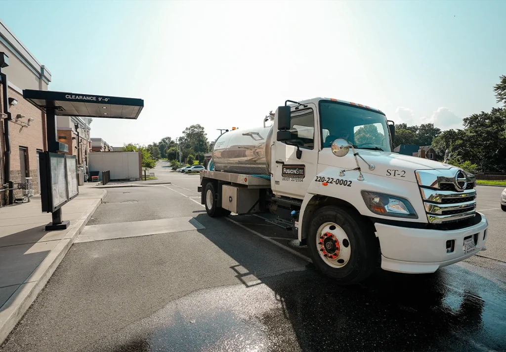 White sanitation truck