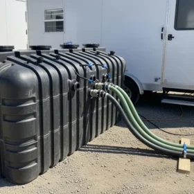 Water pumping from holding tank