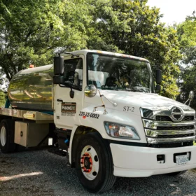 White sanitation truck